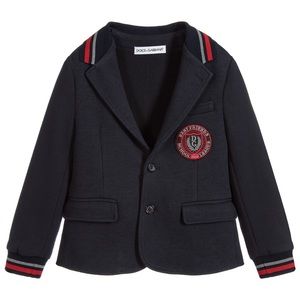Dolce Gabbana Boys Blue Milano Jersey Blazer